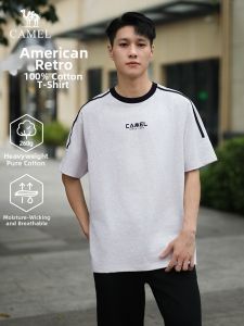 CAMEL | Heavyweight Cotton Mens Summer Vintage Tshirt