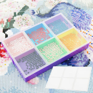 New 6 Slots Large Diamond Painting Tray With Cover For 5D Diamond Painting Accessories Storage Tools Drill Storage Tray