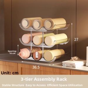 Multi-Level Transparent Cup Storage Rack