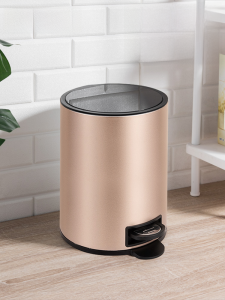 Large Size Stainless Steel Foot Pedal Trash Can for Home Use Kitchen Bathroom Living Room Bedroom Metal Dustbin round Shape