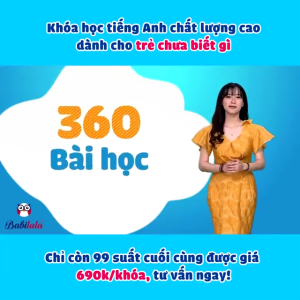 Babilala -  Tiếng Anh Học Cho Trẻ 3-8 Tuổi Gói Trọn Đời 1 Năm 3 Tháng Quà Tặng Kèm Đầy Đù