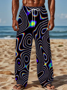 Hot Toys | 2026 Hot Selling Fashion New Mens Neon Luminous Dark Pants Full Body Rainbow 3D Printed Loose Hip Hop Pants Large Size