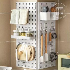 Classy Luxe Pegboard DIY Organization Wallboard Wall Kitchen Wall Punching-Free Household Hole Board Wall Shelf Hanging Storage Hook Rack