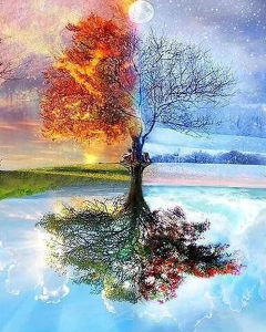 Tree of Life Jigsaw Puzzle 500/1000/1200/2000PCS Paper Puzzle Abstract Four Seasons Art Relaxing Game Home Decor Gift