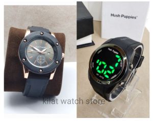 COD Terbaru  2 Jam Tangan  Tali Rubber  Analog dan Digital hush pupiesh Tanggal Aktif