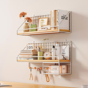 Dorm Wall Shelf Non-drilling One-panel Wooden Organizer