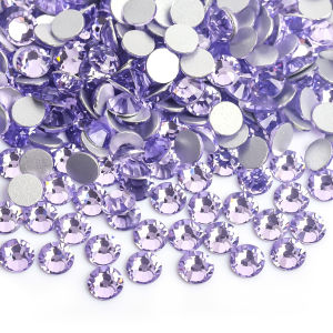 Newest Light Violet SS3~SS30 Top Quality Crystal Non Hotfix Nail art Rhinestone Super Bright Glass Strass 3D Nail Art Decoration