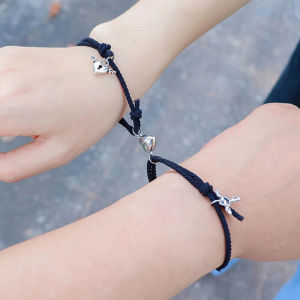 OR🧸 2Pcs/Set Gelang Pasangan Magnetik Kunci Cinta & Aksesori Pasangan