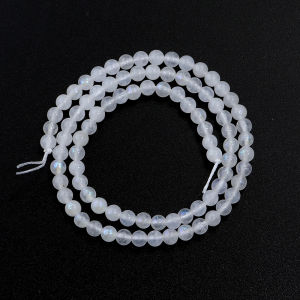 1 Dây Trắng Hạt Đá Mặt Trăng Thiên Tròn Rời Hạt Đá Quý Để Tự Làm Đồ Trang Sức-Vòng Tay Cổ 15 Inch 4-10 Mm