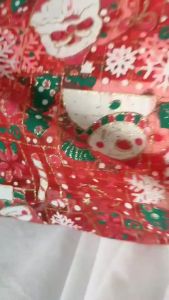 Kain Import Motif Santa Natal gambar santa klaus kain tipis background merah backdrop