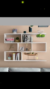 IronRoot Wall Mounted Shelf Organizer White Floating Wall Rack for Books Decor Skincare Office Storage Shelf