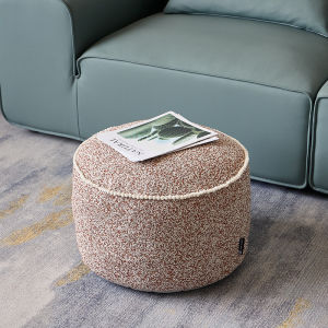 Round Storage Footstool Cushion Ottoman