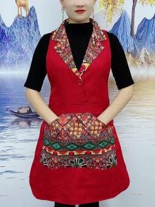 Áo Khoác Chống Dầu Chống Thấm Nước Thời Trang Mới 2019 Áo Vest Ngắn Cổ Bẻ Họa Tiết Hoa Áo Dài Tay Dùng Trong Nhà Bếp