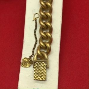 สร้อยข้อมืองานดิบทองเหลืองลายเลสใหญ่เงา ความยาว 6.5-7.3 นิ้ว งานดิบไม่ได้ชุบ ทองเหลืองโบราณ ใส่ได้ทุกโอกาส พร้อมส่ง