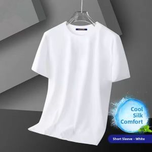 High Quality Original Bamboo Ice Silk Short Sleeve Mens T-Shirt Summer New Style Half Sleeve Loose Versatile Casual Shirt