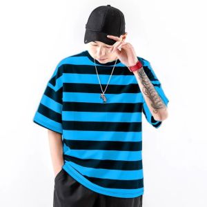 Baju Kaos Salur pria kaos terbaru kaos salur kaos garis kaos distro atasan pria kaos pria distro