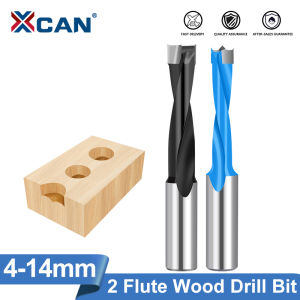 XCAN Woodworking Drill Bit 10mm Shank 2 Flute Left/Right Rotation Forstner Drill Length 70mm Carbide Row Drill for Wood 4-14mm