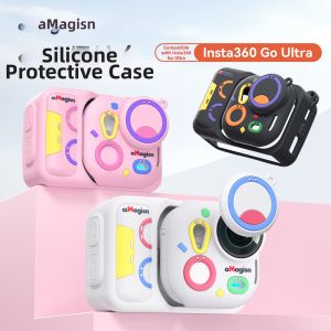 YOOCUANG | Fun Colored Protective Silicone Case for Insta360 Go Ultra Does Not Affect Flip Cover