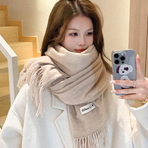 Pure Color Womens Scarf Winter 2025 New Korean Version Versatile High-End Feeling Student Warm Autumn Winter Anti-Han Whit