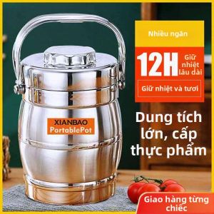 Hộp Cơm Inox Cách Nhiệt 2 Lớp 3 Ngăn
