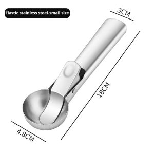 Ice Cream Scoop Stainless Steel Cookie Dough Spoon Fruit Potato Watermelon Digging Ball Scoop Kitchen Accessories