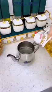 Pelise 304 Stainless Steel Oil Filter Pot Container Filter Separator Can Kitchen Cooking Tool