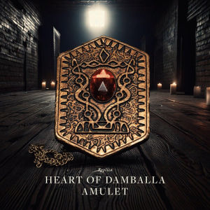 Movie Childs Play Heart Of Damballa Necklace Vintage Distressed Ruby ​​Engraved Amulet Pendant Necklace Film Peripherals Charm