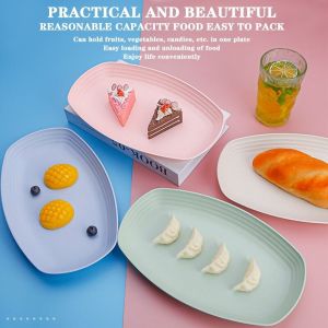 Oval Plate Fish Plate Vegetable Plate Steaming Plate Dumpling Plate Thick Plastic Plate 29CM*18CM