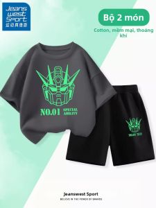 Bộ đồ hè bé trai JEANSWEST SPORT tay ngắn quần short vải cotton nguyên chất mát mẻ 