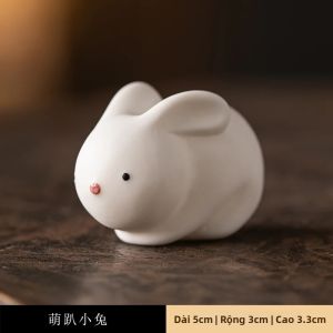 Đồ Trang Trí Bằng Gốm Sứ Hình Thỏ Ngọc Nhỏ Dễ Thương Cho Văn Phòng Bàn Làm Việc Bàn Cà Phê Phụ Kiện Nhà Cửa