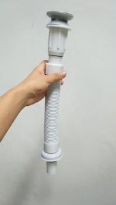 PVC FLEXIBLE HOSE P TRAP WITH POP UP Thickened White Steel Wire Flap Basin Drain