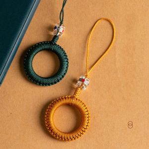 Handmade Short Mobile Phone Chain for Men And Women Ancient Style Key Holder Anti-Loss Hanging Ornament Ring Buckle USB Drive
