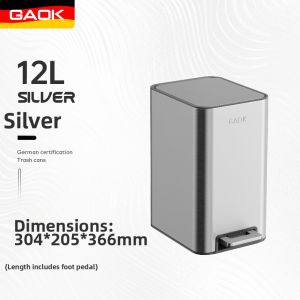 GAOK | Foot Pedal Steel Trash Bin