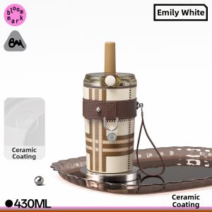bloommark | Straw Insulated Large Capacity Car Ceramic Lining Mug