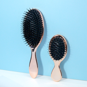 Marseilis Electroplated Bristle Hairbrush  Luxurious Rose Gold oval Shape  anti-Static  Hairdressing Massage Comb