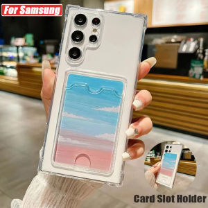 [ Anti Drop ] Card Holder Phone Case for Samsung Galaxy S25 Edge S24 Ultra S24Ultra S23Ultra S23 S23fe FE S22 Plus S21 + S21FE S20FE S20 M13 5G M55 M54 M33 Wallet Pocket Slot Shockproof Cover Casing