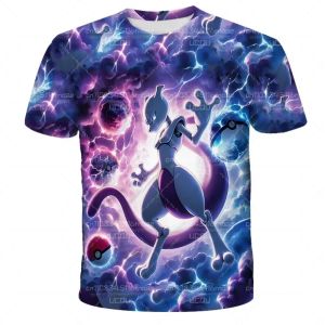 Bandai | New Pocket Monsters Japanese Anime Mens Sports Printed T-shirt Childrens Sports Breathable Role Playing Quick Drying T-shirt