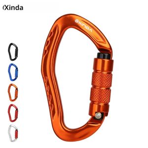 XINDA Professional Rock Climbing Carabiner 22KN ความปลอดภัย Pear-shape Safety Buckle Hiking Survival Kit อุปกรณ์ป้องกัน
