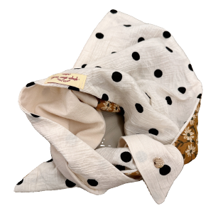 Original Polka Dot Double-Sided Triangle Scarf Womens Headwear Versatile Cotton Bohemian Print Multi-Functional Neck Warmer