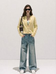 OAKMOO | Áo Cardigan Cổ Tròn Dài Tay Phong Cách Retro