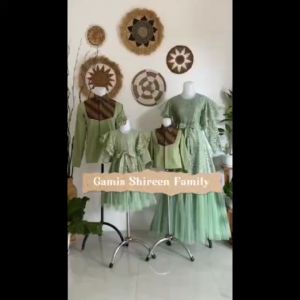 Gamis Shireen | Baju Brokat Couple Anak Perempuan dan Dewasa | Seragam Lebaran Brukat Terbaru Murah