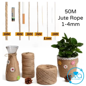 Dây Jute Decor 50M – Ø1mm–4mm – Quấn Chai Gói Quà