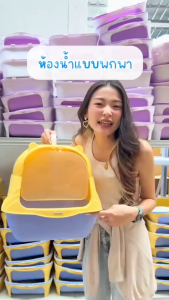ห้องน้ำแมว กระบะทรายแมวขนาดใหญ่ กระบะทรายแมว พกพาได้ พร้อมส่งจากไทย CH