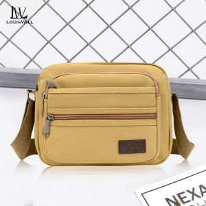LouisWill Welcome Mens Shoulder Bag Retro Canvas Bag Messenger Bag Fashion Travel Bag Business Bag Large Capacity Casual Bag Fashion Leisure Sport Street Bag for College Student