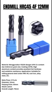 Endmill Diameter 12mm HRC45 Carbide 4F D12 End mill 12 mm