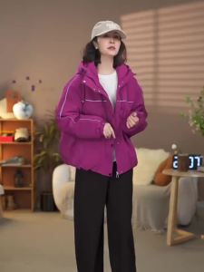 Fashionable Warm Blossom Style Drop Shoulder Cotton Coat