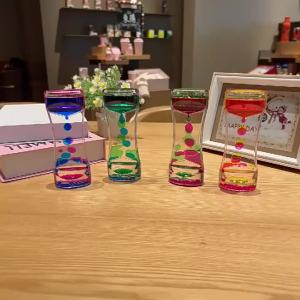 Liquid Motion Bubbler Timer Pack of Colorful Hourglass Liquid Bubbler Fidget Sensory Anxiety Autism Children Activity Calm Relax