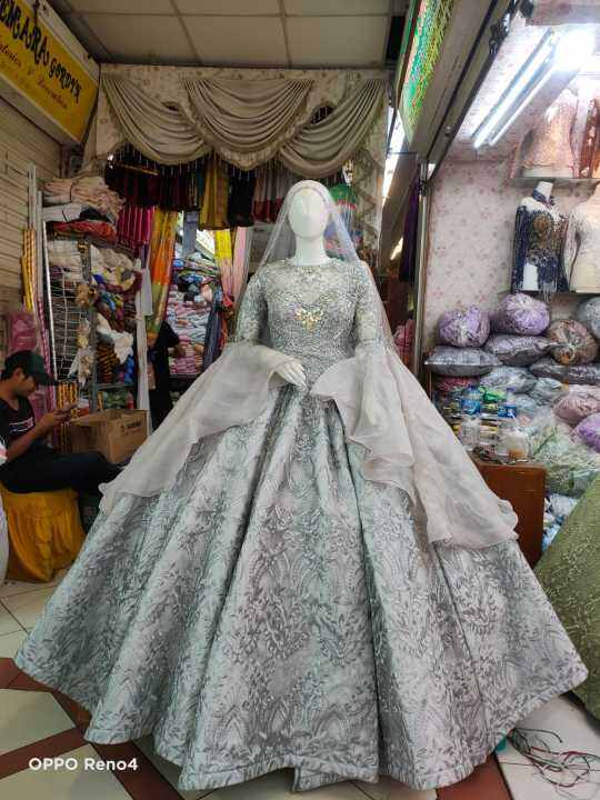 Baju Gaun Pengantin Wedding Dress Gown Mekar Lengan Trompet Warna ...