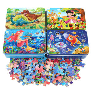 60 Pieces Wooden Jigsaw Puzzle Kids Cartoon Animal Vehicle Puzzles Games Baby Early Learning Educational Toys for Children