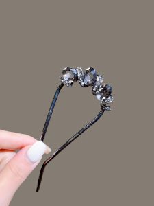 Modern Simple Crystal U-Shaped Hairpin High-End Sense Hair Accessories Elegant Design Headwear Hair Clip Fashionable Hairpin